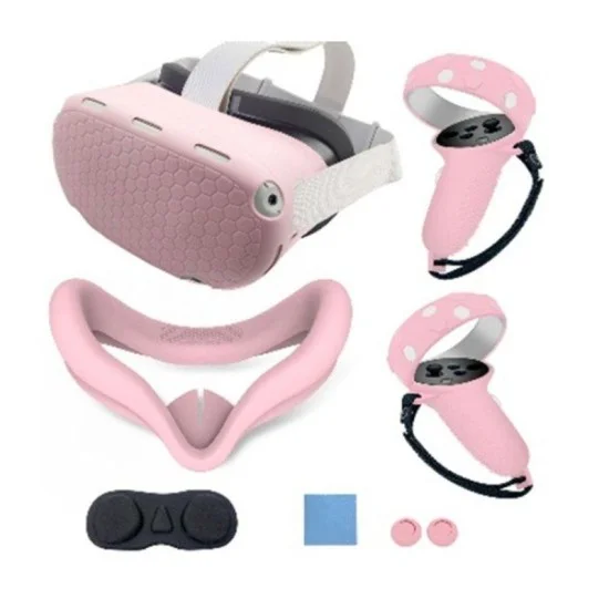 Gamax Oculus Quest 2 Silicone Protective Case Set - Pink